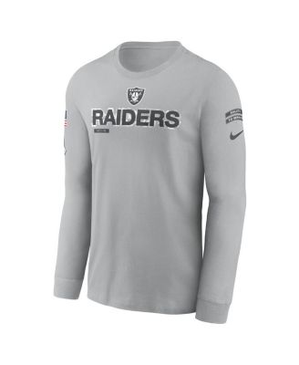 Men's Gray Las Vegas Raiders 2024 Salute To Service Long Sleeve T-Shirt