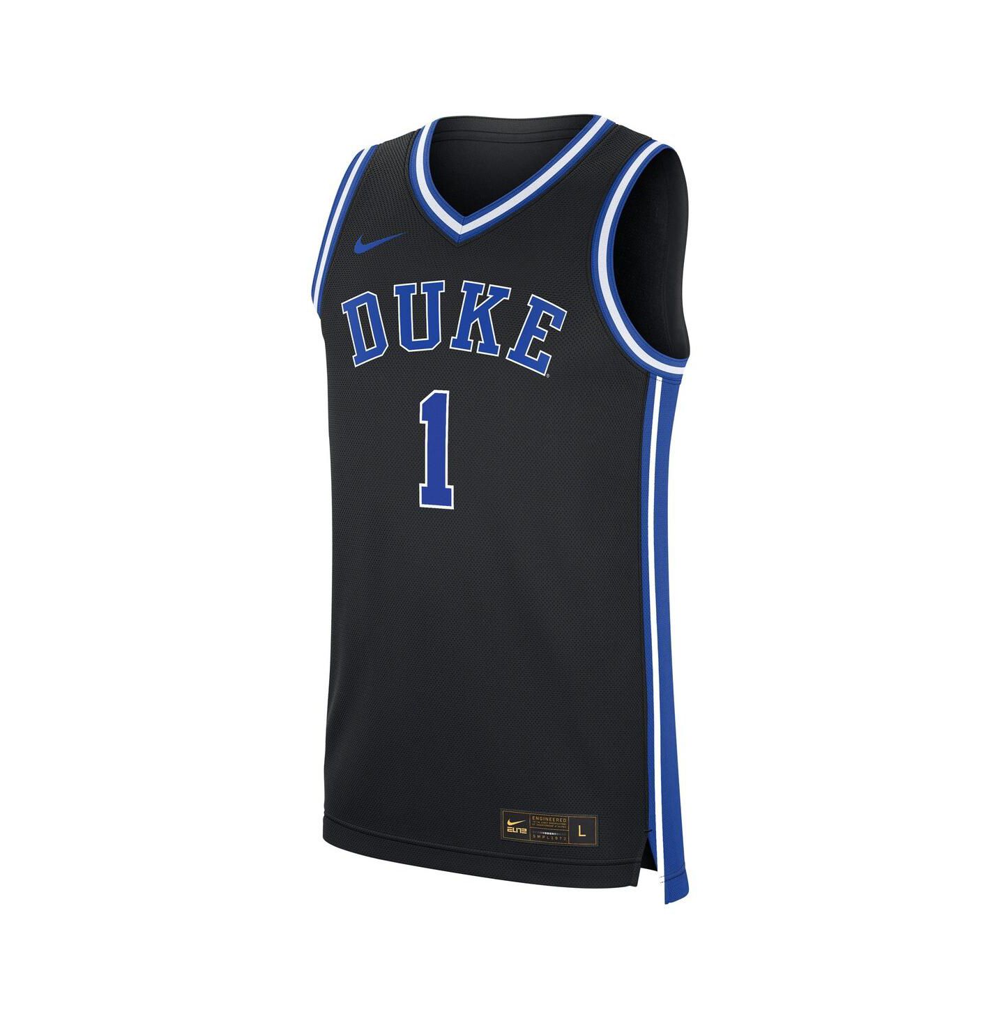 Мужской топ Nike 1 Black Duke Blue Devils Alternate Replica Jersey — фото 2