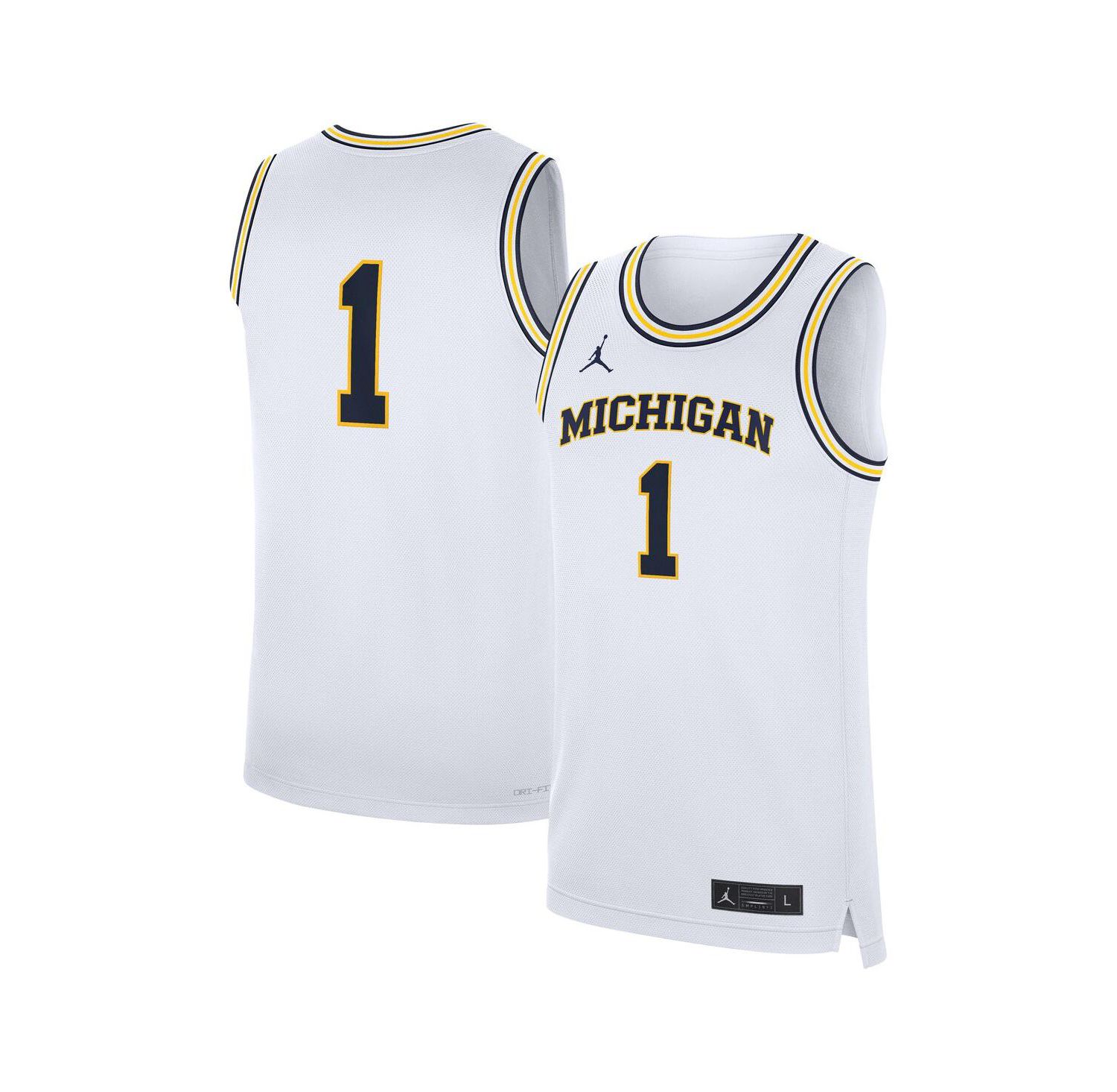Men's White Michigan Wolverines Home Replica Basketball Jersey
