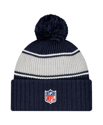 Men's Navy Dallas Cowboys 2024 Sideline Cuffed Knit Hat with Pom