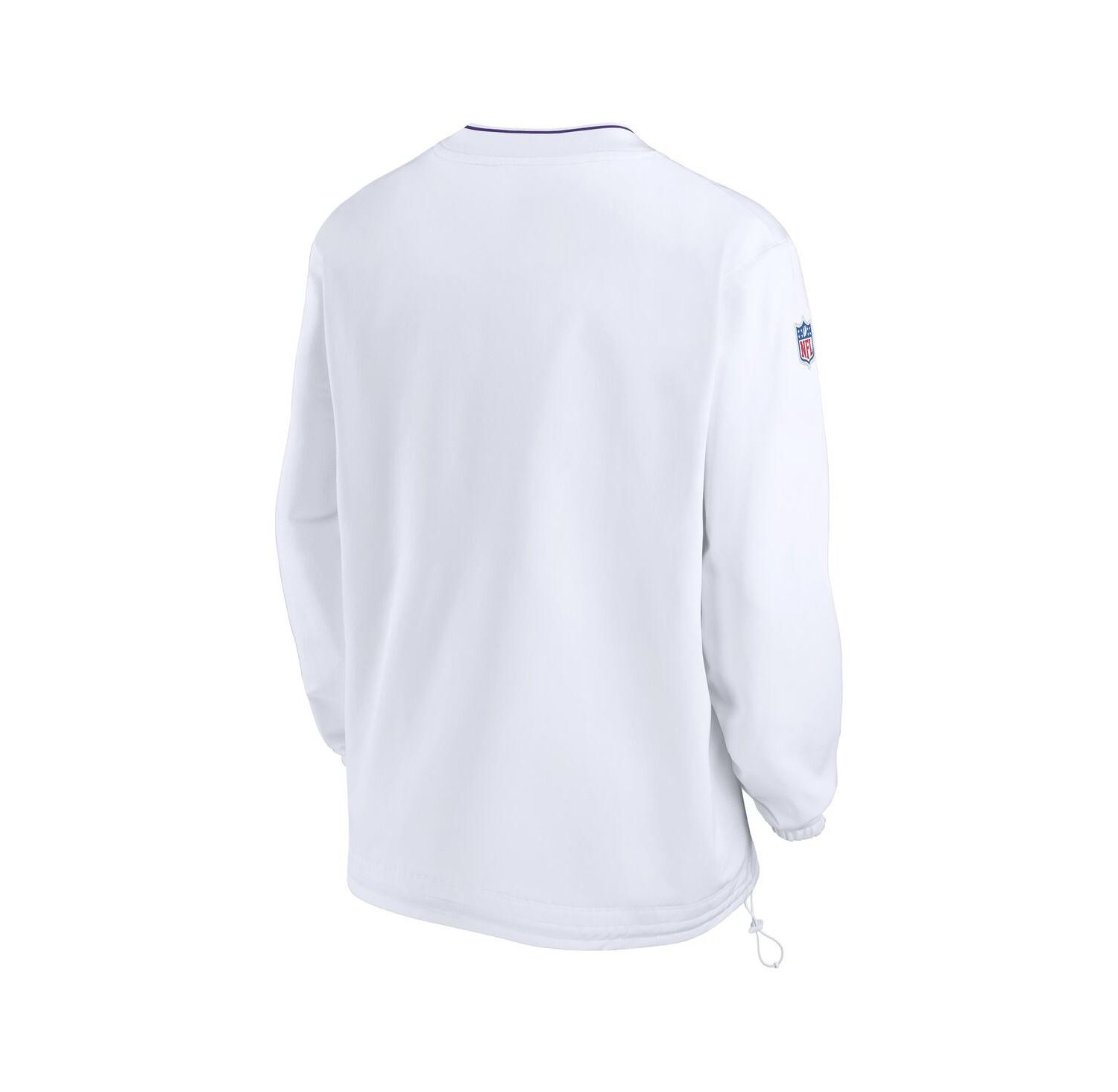 Men's White Minnesota Vikings 2024 Sideline Throwback Logo Long-Sleeve V-Neck Windshirt
