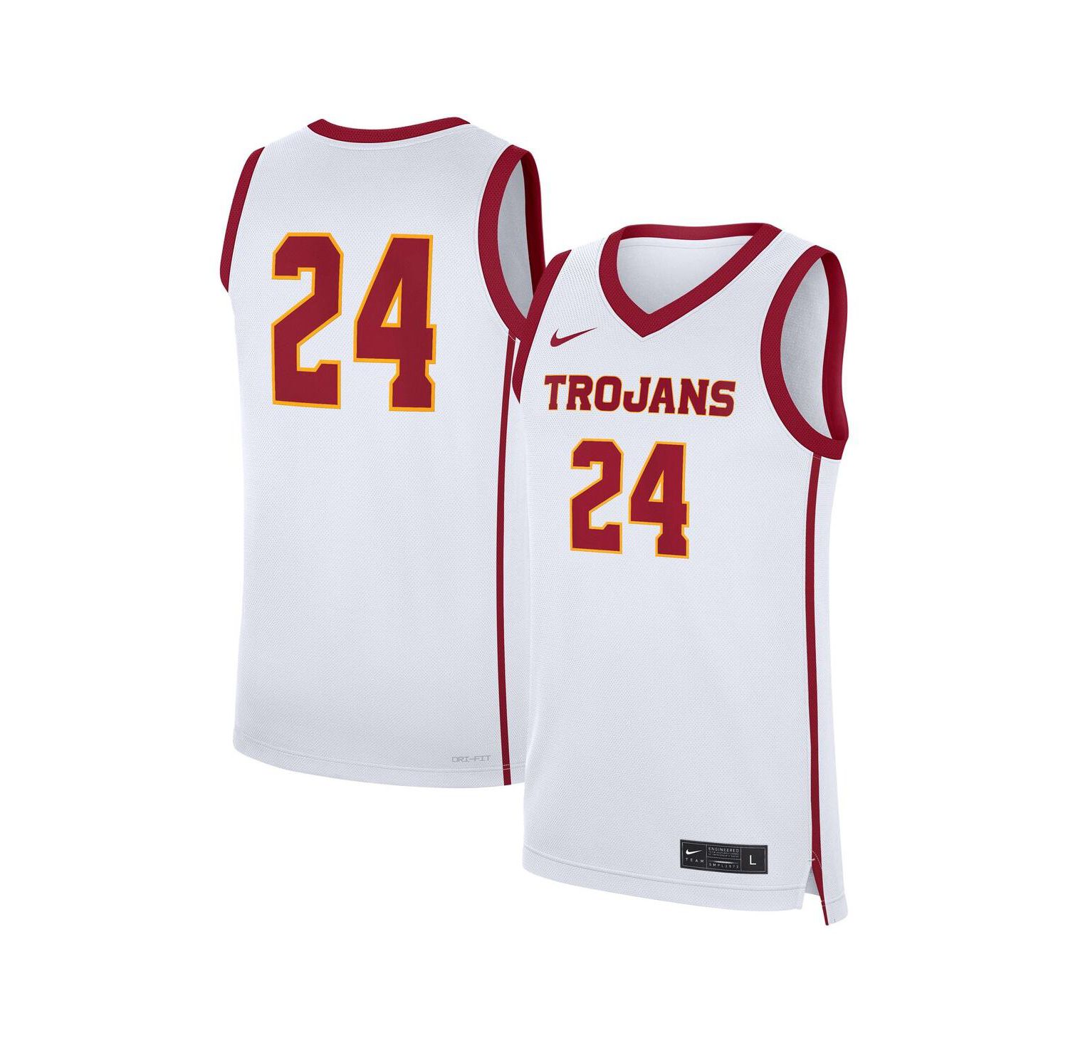 Men's 24 White USC Trojans Home Replica Jersey