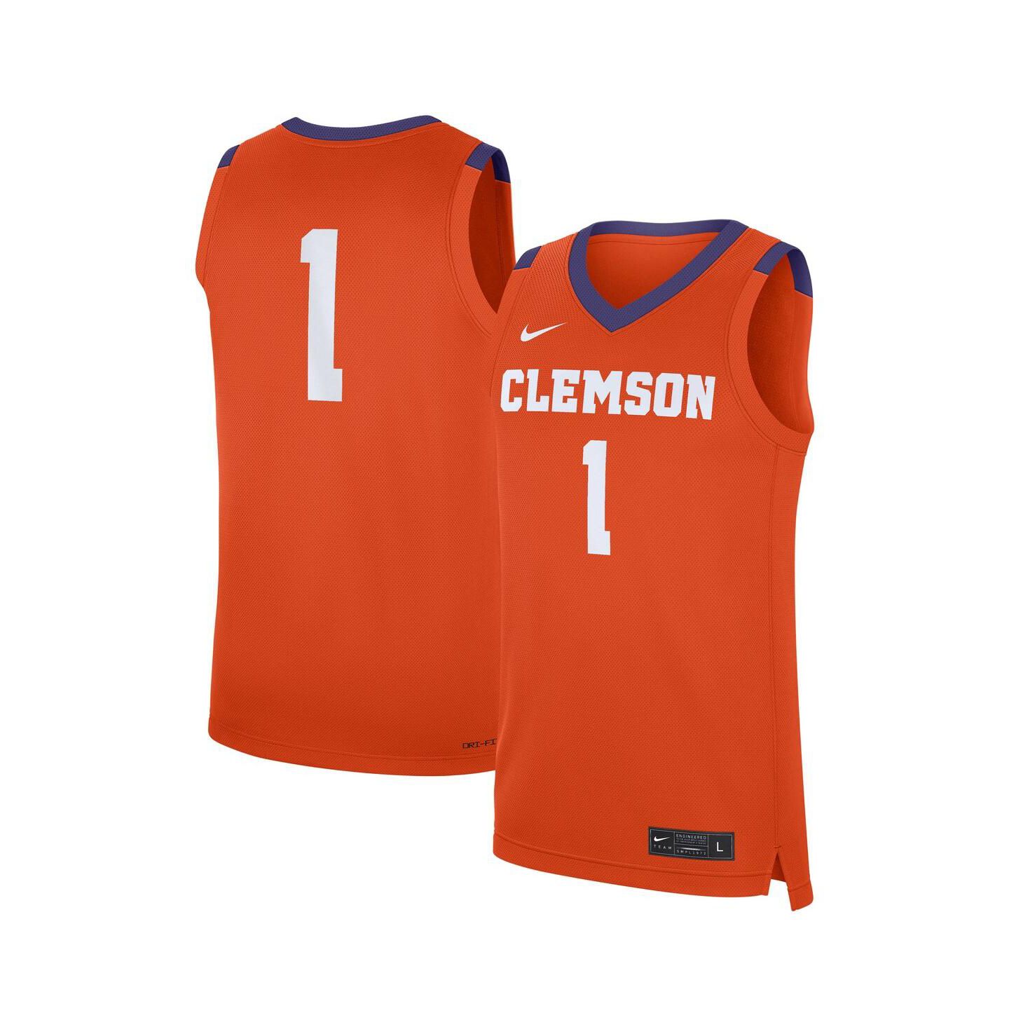 Мужской топ Nike 1 Orange Clemson Tigers Road Replica Jersey — фото 1