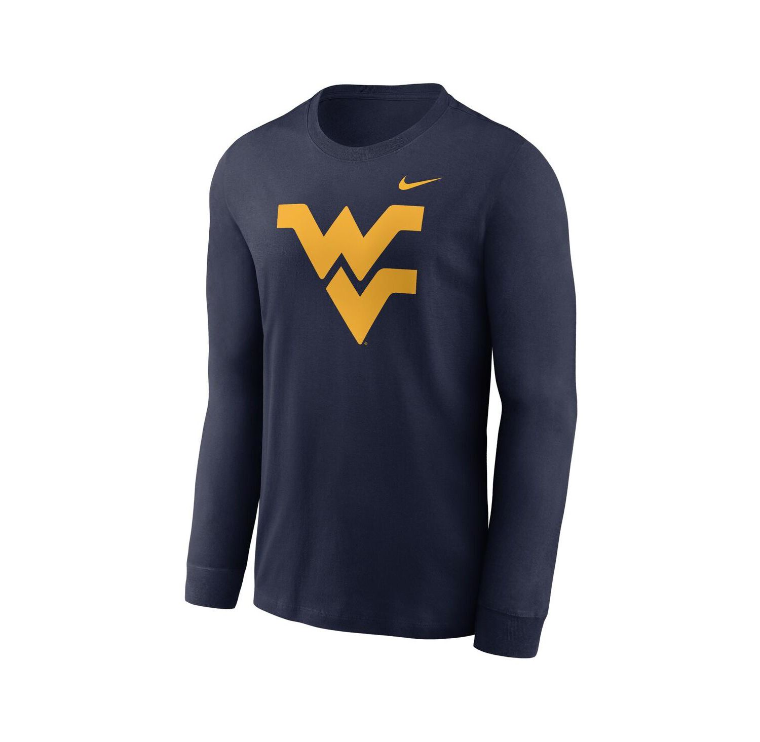 Men's Navy West Virginia Mountaineers Primary Logo Long Sleeve T-Shirt