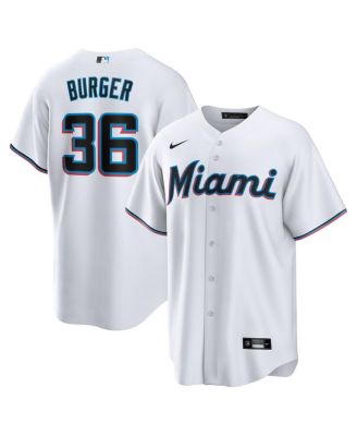 Nike - Men's Jake Burger White Miami Marlins Home Replica Team Jersey