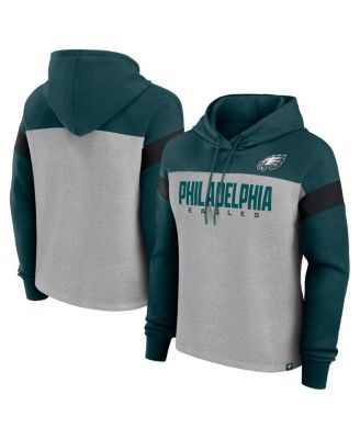 Fanatics - Women's Heather Gray/Midnight Green Philadelphia Eagles Bold Play Call Pullover Hoodie