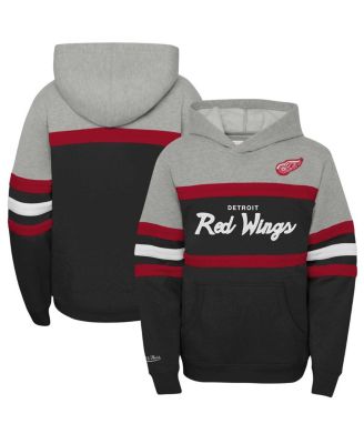 Mitchell & Ness - Big Boys and Girls Red Detroit Red Wings Head Coach Pullover Hoodie