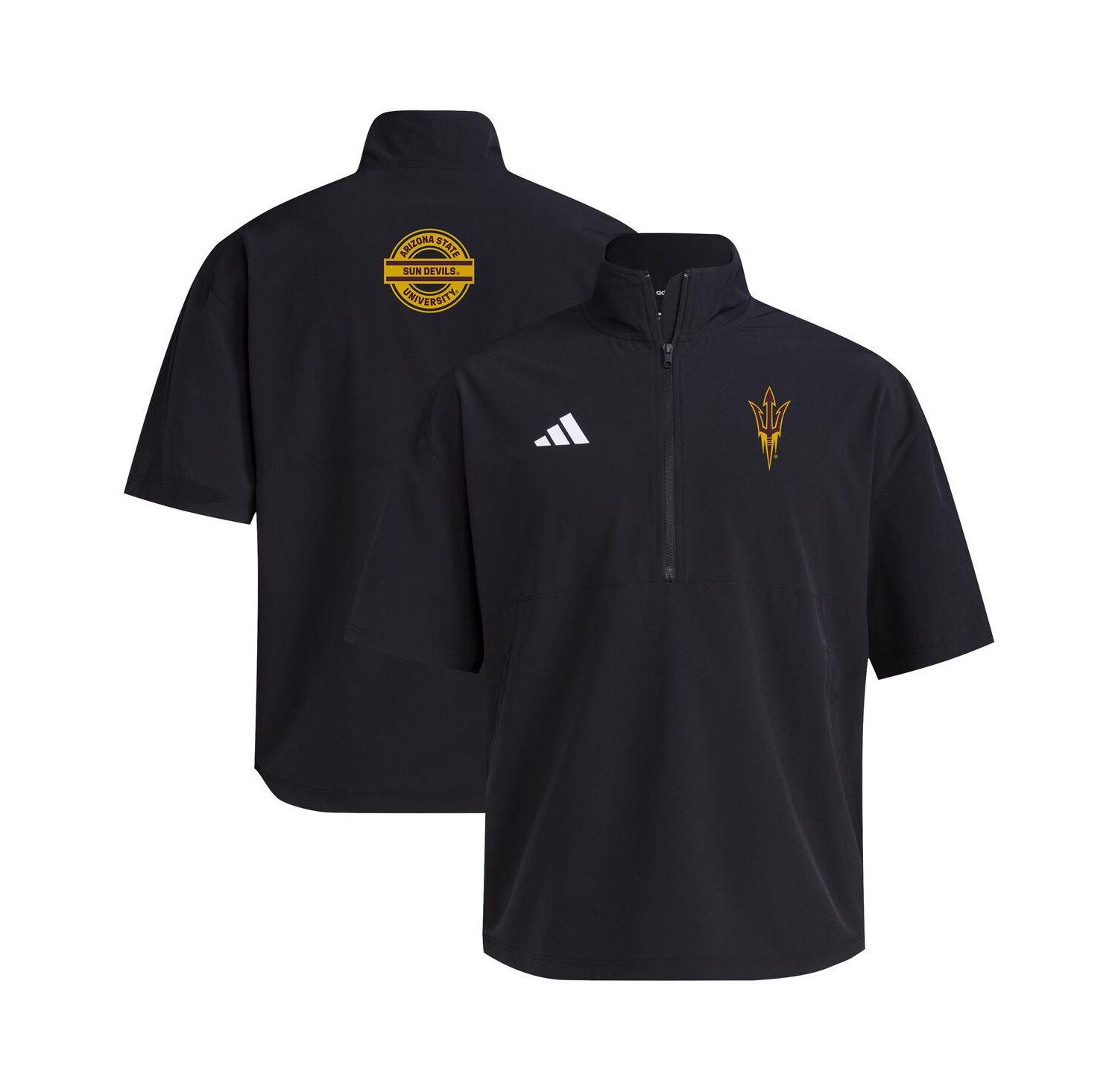 Men's Black Arizona State Sun Devils 2024 Half-Zip Short Sleeve Training Jacket