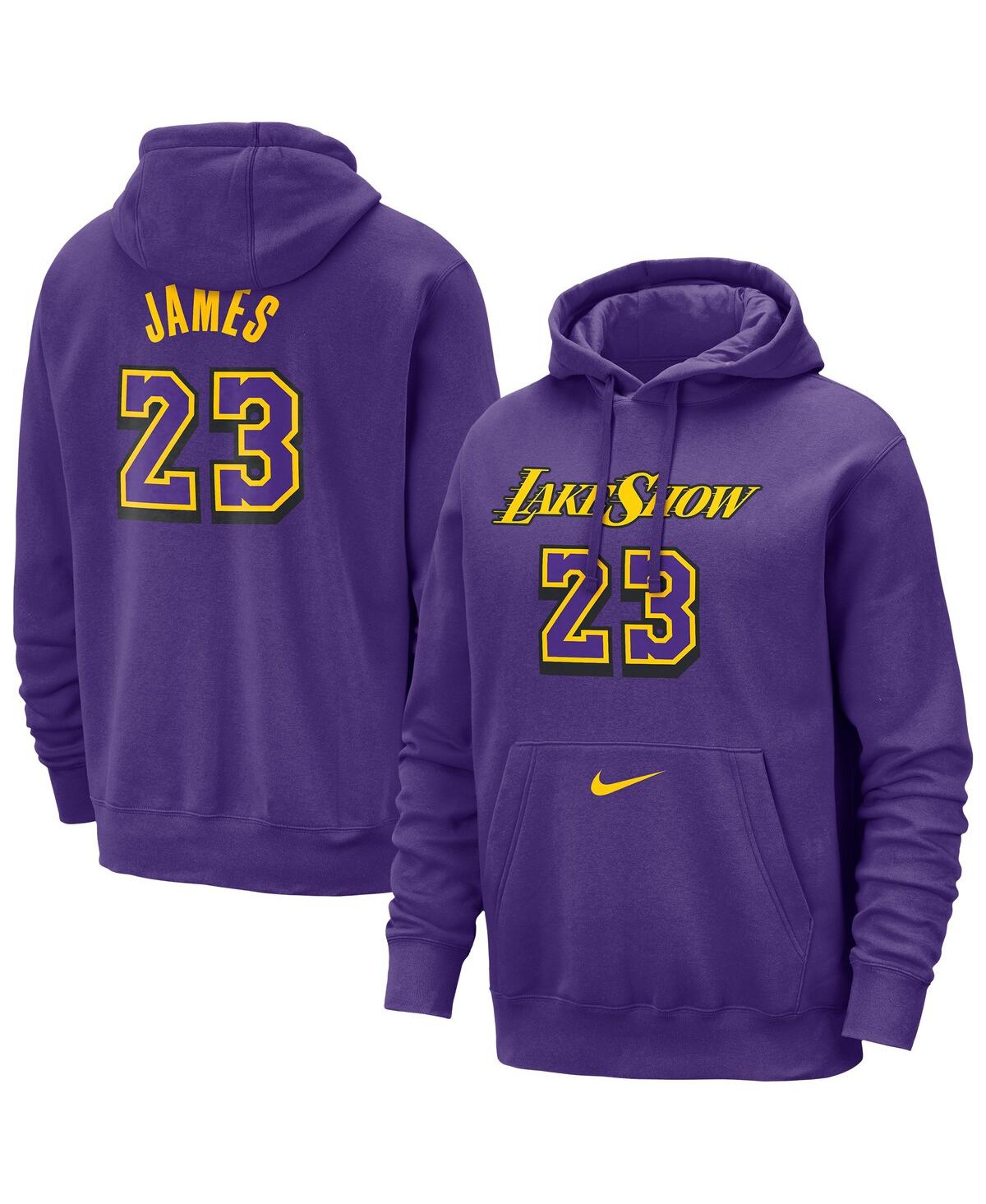 Nike Men's Lebron James Purple Los Angeles Lakers 2024/25 City Edition Name Number Pullover Hoodie In Purple