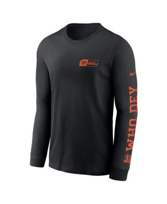 Men's Black Cincinnati Bengals All Out Long Sleeve T-Shirt