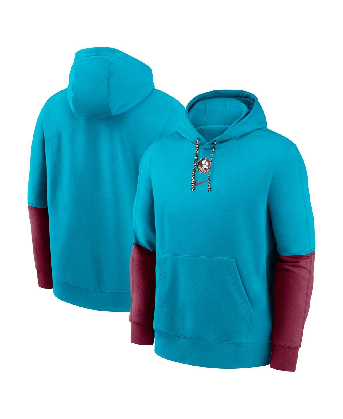 Nike Men's Turquoise/Garnet Florida State Seminoles 2024 Sideline Club Fleece Pullover Hoodie - Turquoise, Garnet