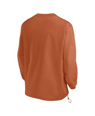 Men's Burnt Orange Texas Longhorns 2024 Sideline Pullover Windshirt