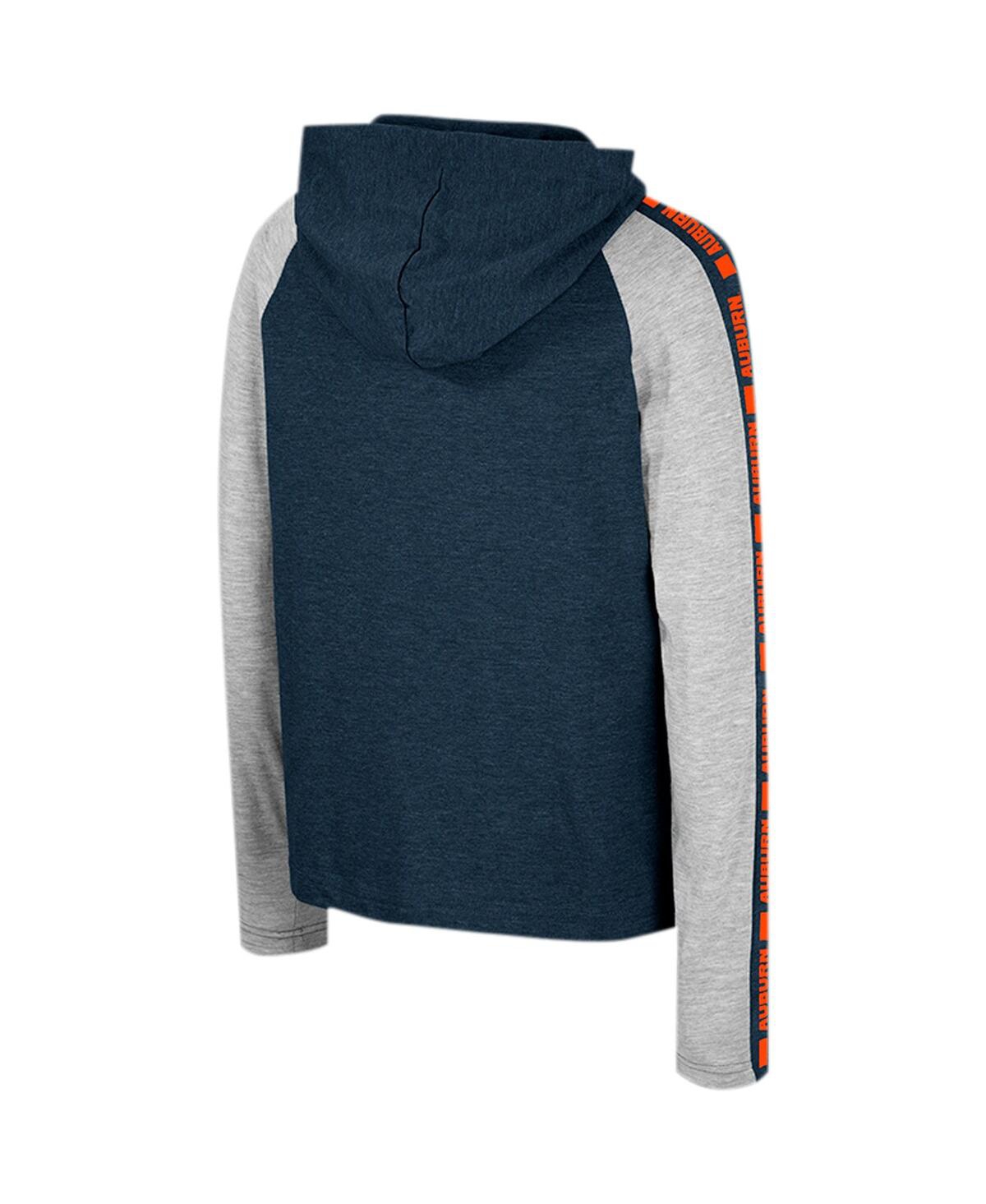 Colosseum Big Boys And Girls Navy Auburn Tigers Ned Raglan Long Sleeve Hooded T-shirt In Navy