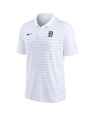 Men's White Detroit Tigers Authentic Collection Victory Striped Performance Polo