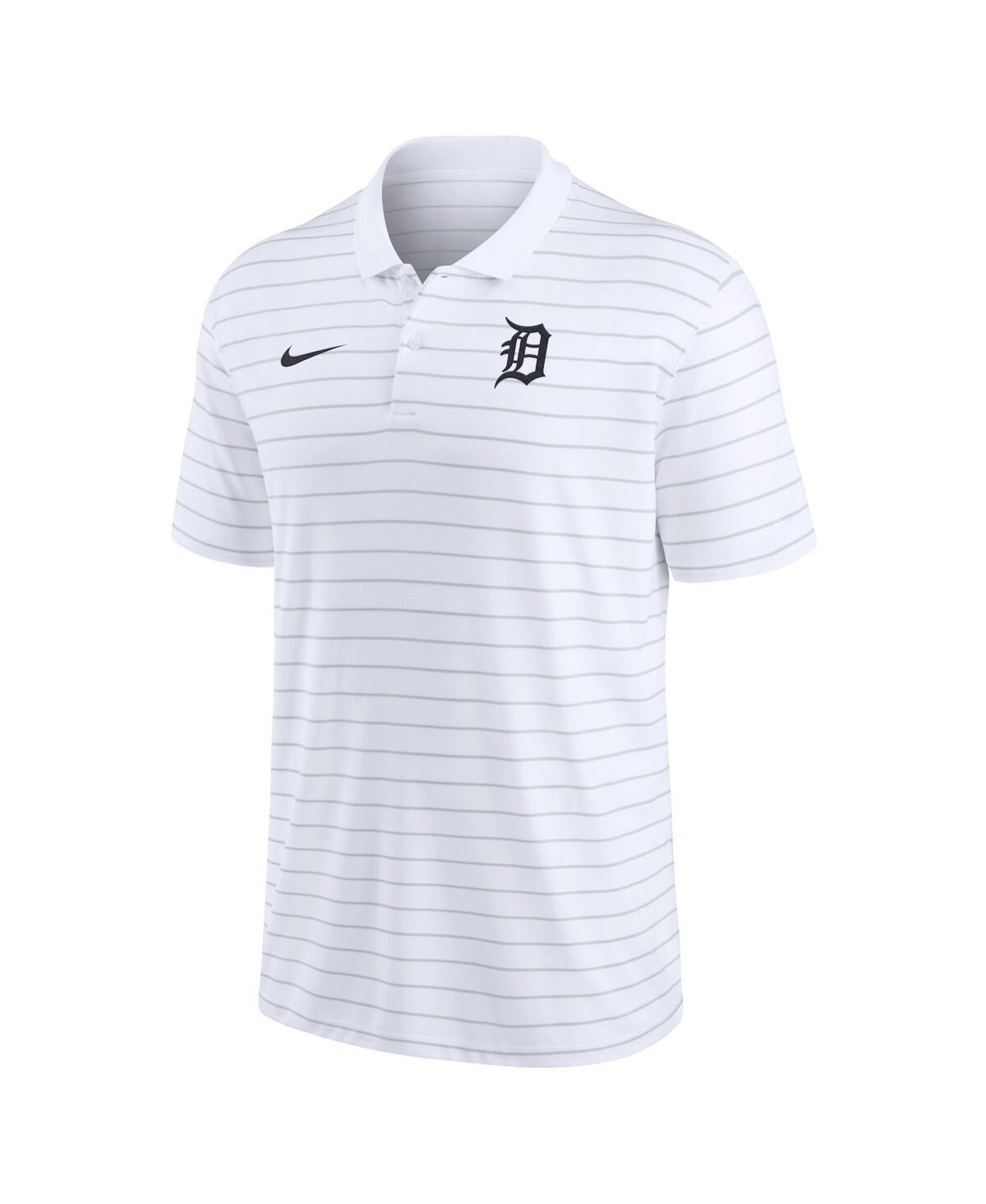 Nike Men's White Detroit Tigers Authentic Collection Victory Striped Performance Polo In White
