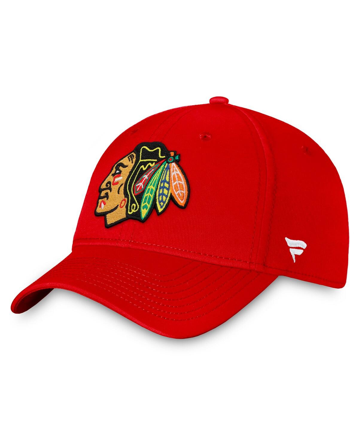 Fanatics Men's Red Chicago Blackhawks Core Primary Logo Adjustable Hat In Red