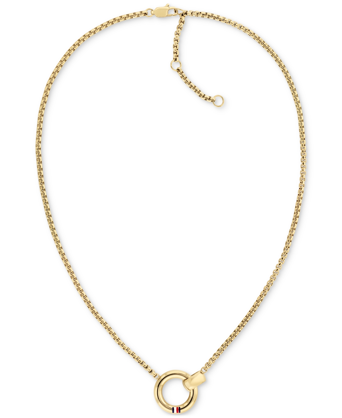 Circle Pendant Necklace, 16" + 2" extender - Gold