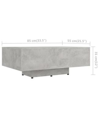 Coffee Table Concrete Gray 33.5"x21.7"x12.2" Engineered Wood