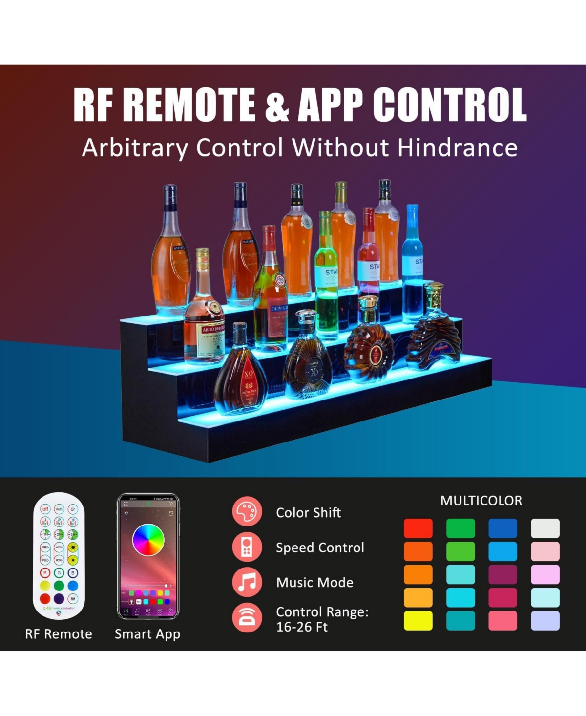 gaomon Led Wine Display Rack Acrylic Wine Rack