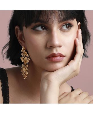 Metallic Flora Drop Earrings