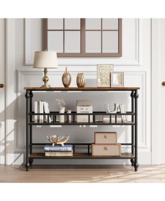 Console Table, 3-Tier Sofa Tables Narrow Entryway Table with Storage