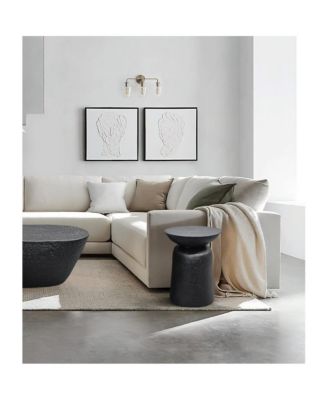 Round Side End Table with Handcrafted Hammered Design for Unique Accent Decor