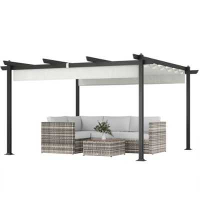 13' x 13' Aluminum Pergola with Retractable Canopy