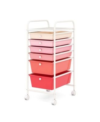 6 Drawer Rolling Storage Cart Scrapbook Paper Office Organizer