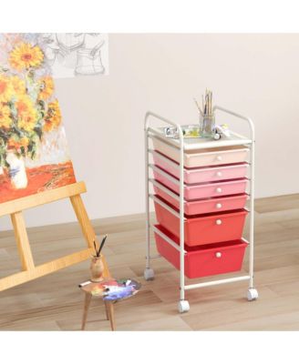 6 Drawer Rolling Storage Cart Scrapbook Paper Office Organizer