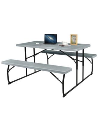 Folding Picnic Table with 2 Benches for Convenient Outdoor Dining and Storage