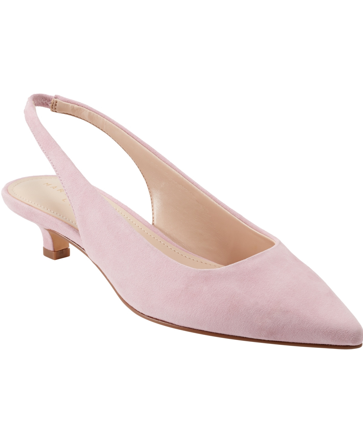 Marc Fisher Ltd Posey Slingback Kitten-heel Pumps In Light Pink Suede