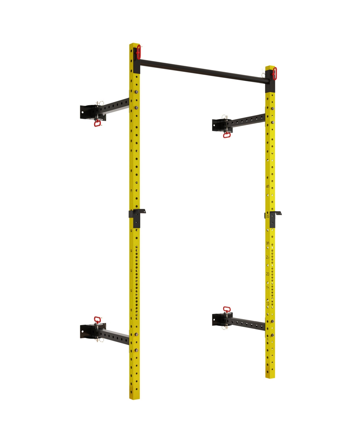 Folding Squat Rack with Pull Up Bar, 1000 Pounds Capacity, - Yellow