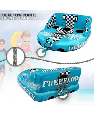 Inflatable Towable Tube With Front & Back Tow Points - 3-Person Capacity