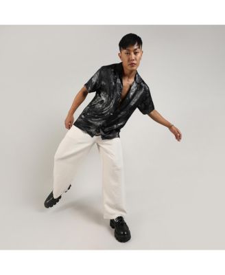 Men's Midnight Black & Chalice Silver Metallic Ombre Shirt