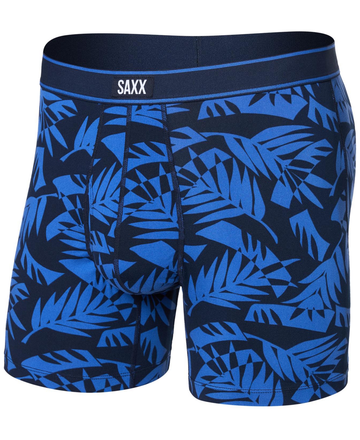Saxx Men's Daytripper Relaxed-fit Moisture-wicking Printed Boxer Briefs In Palm Frond-maritime