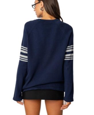 Women's Contrast Stripe Oversized Knit Top