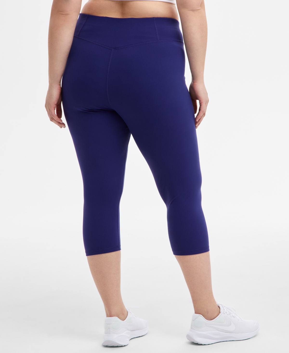 Id Ideology Plus Size Soft Cropped Leggings, Exclusively At Macy's In Tartan Blue