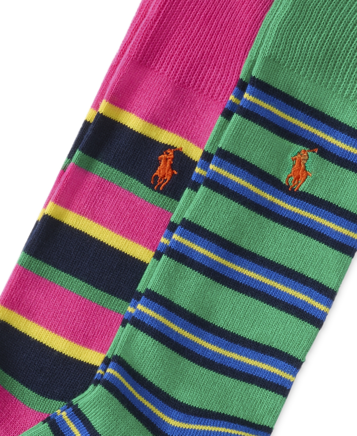 Polo Ralph Lauren Men's 2-pk. Bright Repp Stripe Slack Socks In Green