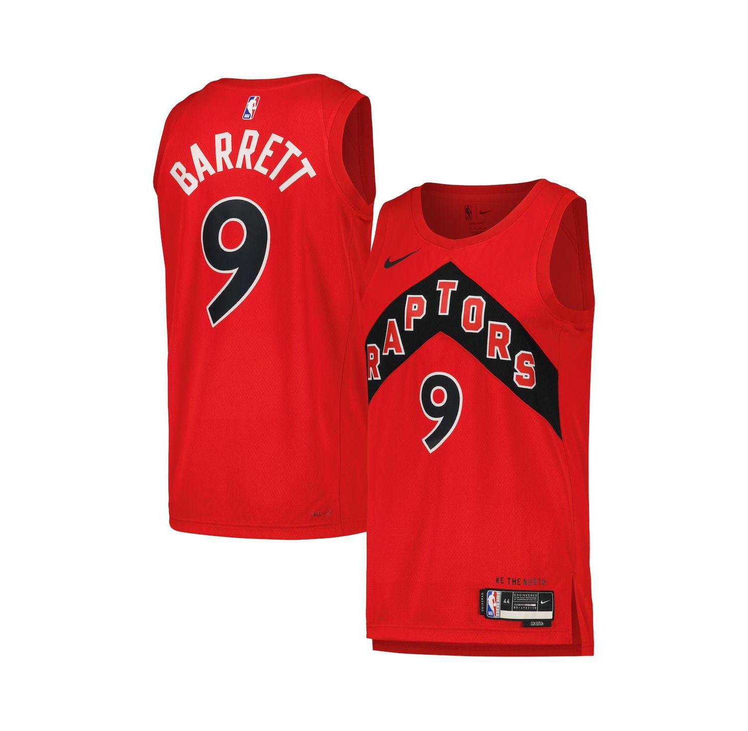 Men's and Women's RJ Barrett Red Toronto Raptors Swingman Player Jersey - Icon Edition