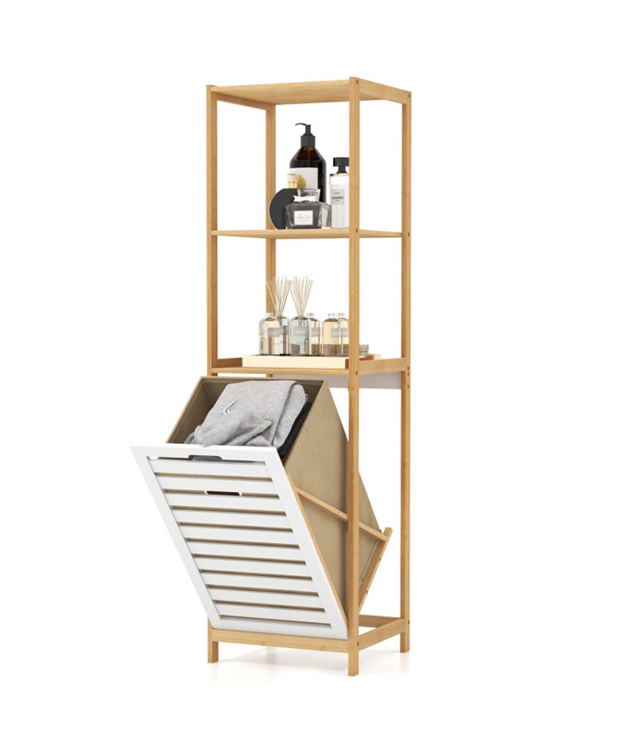 Multi-Tier Bathroom Organizer &#x2013; Space-Saving Storage Rack for Toiletries, Towels & More - Natural