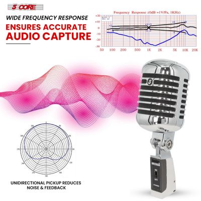 Vintage Microphone Classic Dynamic Professional XLR Studio Retro Style Mic BLACK