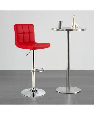 Set of 4 PU Leather Bar Stool Swivel Bar Chair w/ Adjustable Height