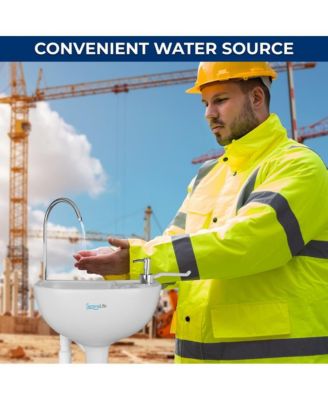 Portable Hand-Wash Sink Station with Foot Pump & Soap Dispenser