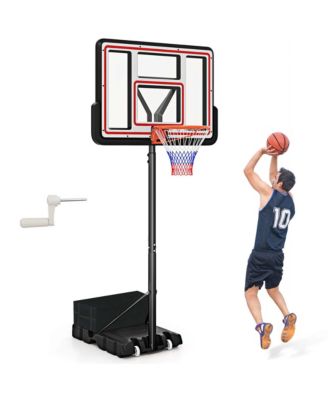 7.4-10 FT Basketball Hoop Outdoor System with 44 Inch Shatterproof PC Backboard