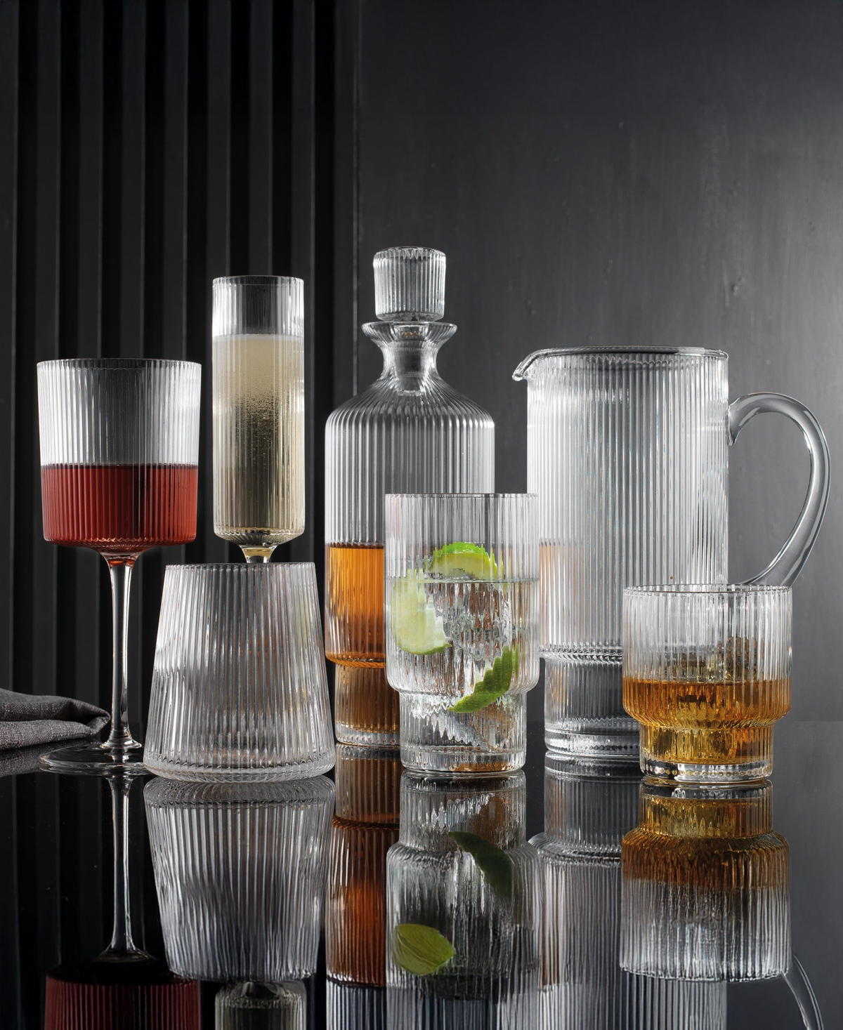 Godinger Sullivan Street Fluted Double Old Fashioned Glasses, Set Of 4