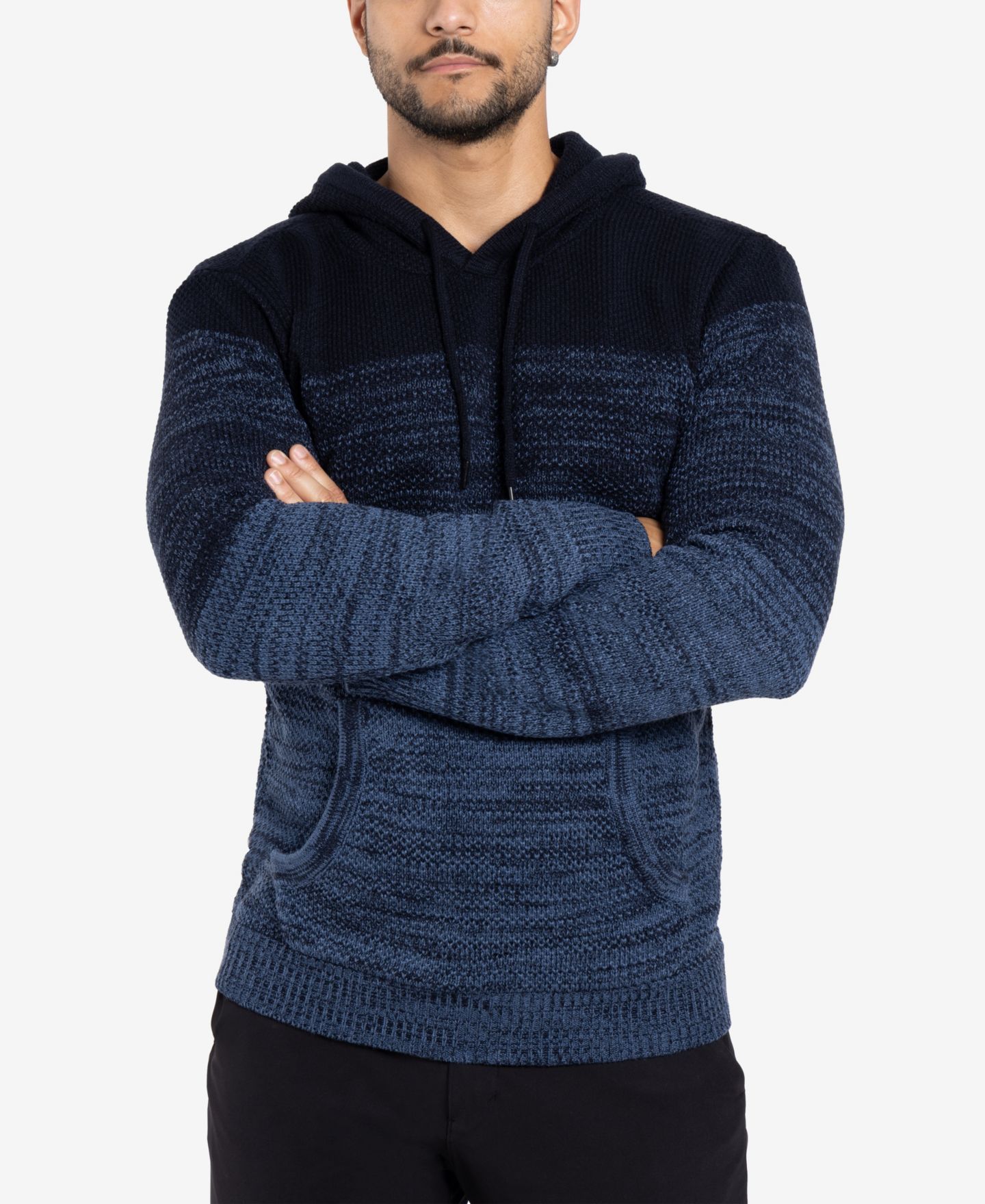 Мужской свитер X-Ray Big & Tall Color Blocked Hooded, цвет: Синий — фото 4