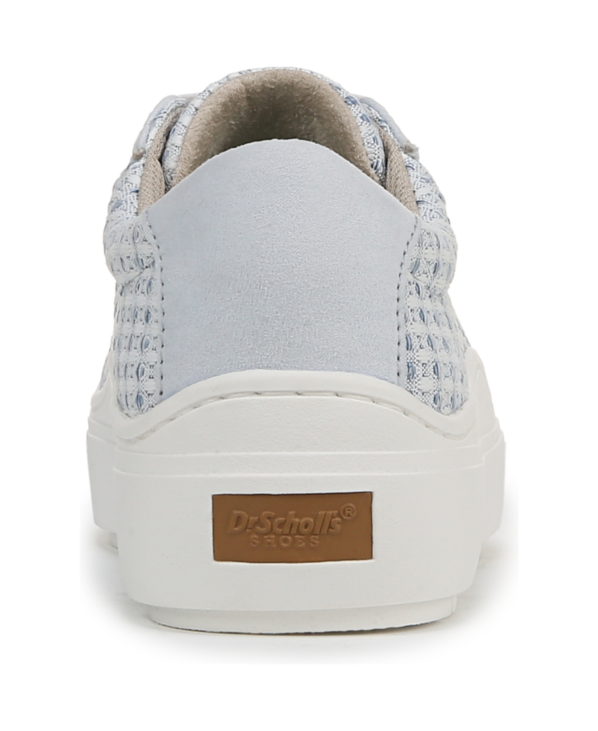 Shop Dr. Scholl's Women's Time Off Lace Up Platform Sneakers In Powder Blue Fabric