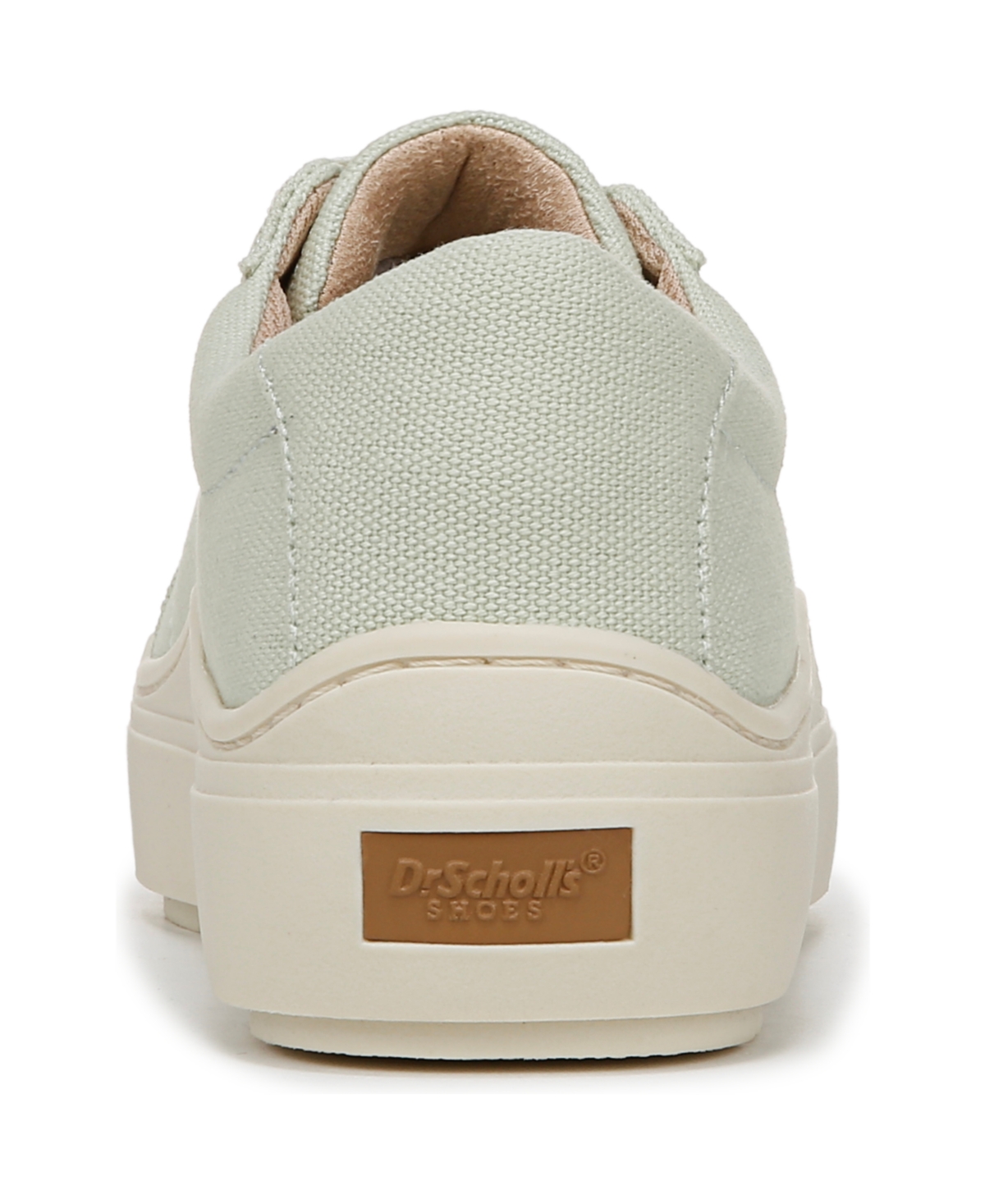 Shop Dr. Scholl's Women's Time Off Lace Up Platform Sneakers In Aloe Green Canvas