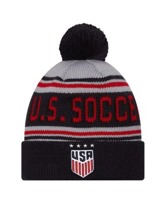 New Era - Men's Navy USWNT Cuffed Knit Hat with Pom