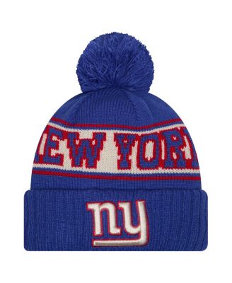 New Era - Men's Royal New York Giants Retro&nbsp;Cuffed Knit Hat with Pom